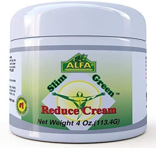 ALFA VITAMINS Premium Slim Green Reduce Cream Weight Loss  Fat Burning Support for Men  Women with Workout - Does Not Stain Or Grease - Organic Natural Ingredients - Made in USA - 4 oz