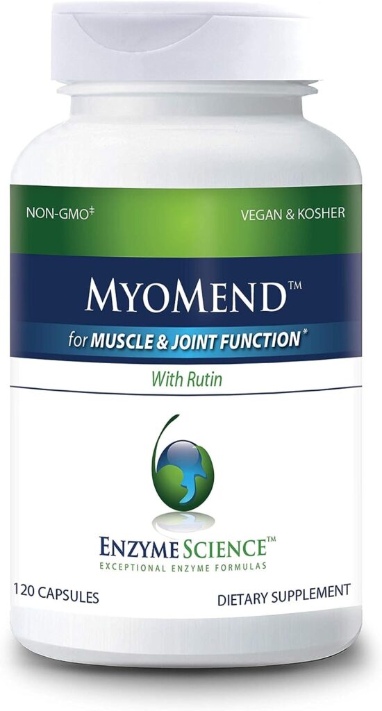 Enzyme Science™ Myomend®, 120 Capsules – Muscle  Joint Support – Formulated with Bromelain and Rutin – Enzyme Health Supplement – Vegan and Kosher