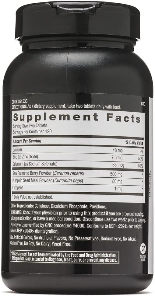 GNC Mens Saw Palmetto Formula, 240 Tablets, Supports Normal Prostate Function