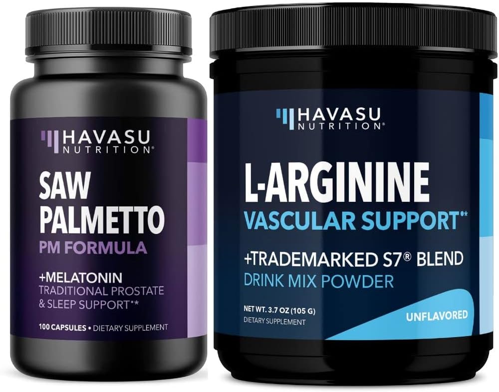 HAVASU NUTRITION Saw Palmetto and L Arginine Herbal Supplements as Potent DHT Blocker and Libido Booster for Ultimate Male Enhancement