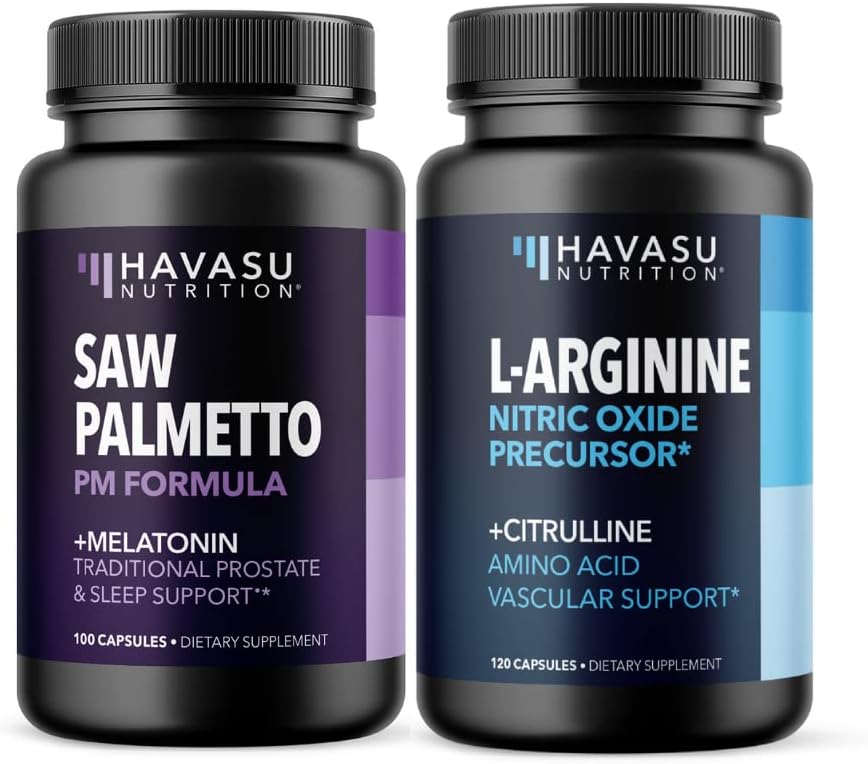 HAVASU NUTRITION Saw Palmetto and L Arginine Herbal Supplements as Potent DHT Blocker and Libido Booster for Ultimate Male Enhancement