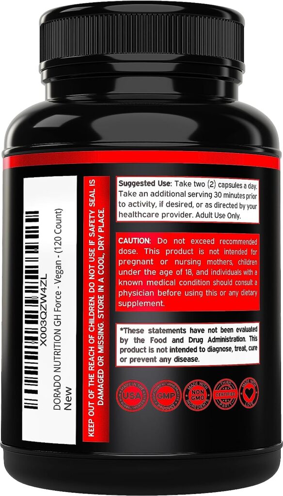 HGH Supplements for Men  Women (120 Count) 1500mg Natural Muscle Growth Building  Human Growth Hormone for Men, Muscle Builder for Men, Muscle Recovery Post Workout Supplement - USA Made  Non GMO
