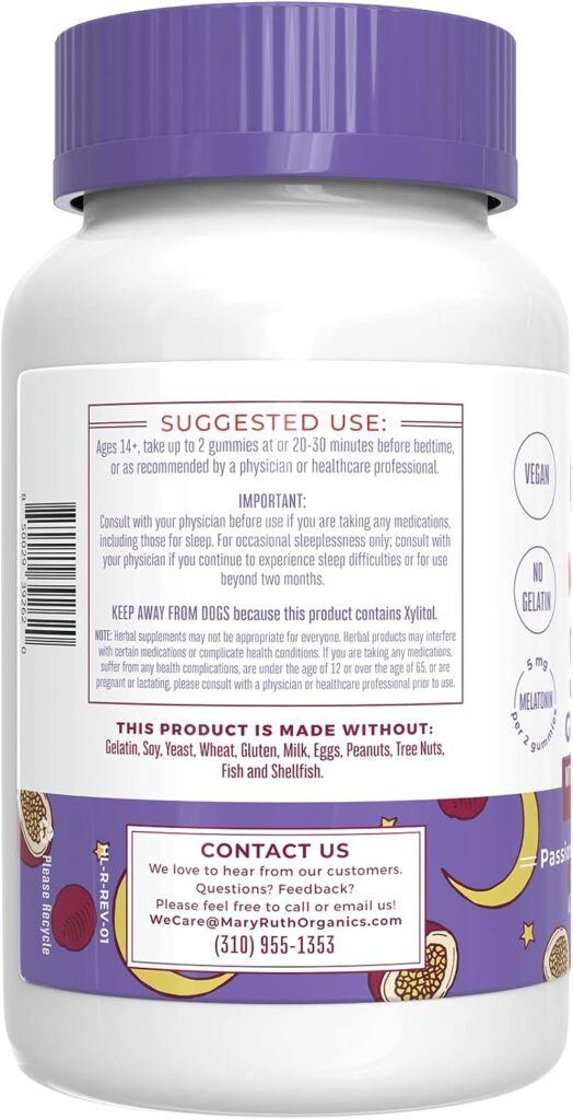 MaryRuths Melatonin Gummies  L Theanine Liquid Drops Bundle | Relaxation, Natural Sleep Support, and Focus Supplement for Adults  Kids | 60 Count  2oz