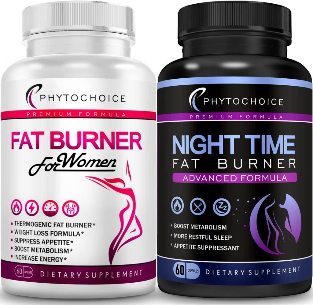 PHYTOCHOICE Day Time and Night Time Fat Burner Complex-Weight Loss Diet Pills for Women