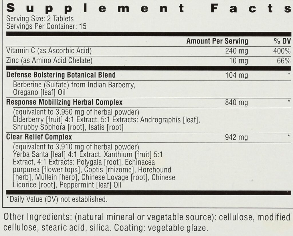 Rainbow Light - Counter Attack - Vitamin C and Zinc Supplement; Vegan and Gluten-Free; Herbal Blend Provides Immune Support, Boosts Immune System Health and Response - 30 Tablet Blister Box