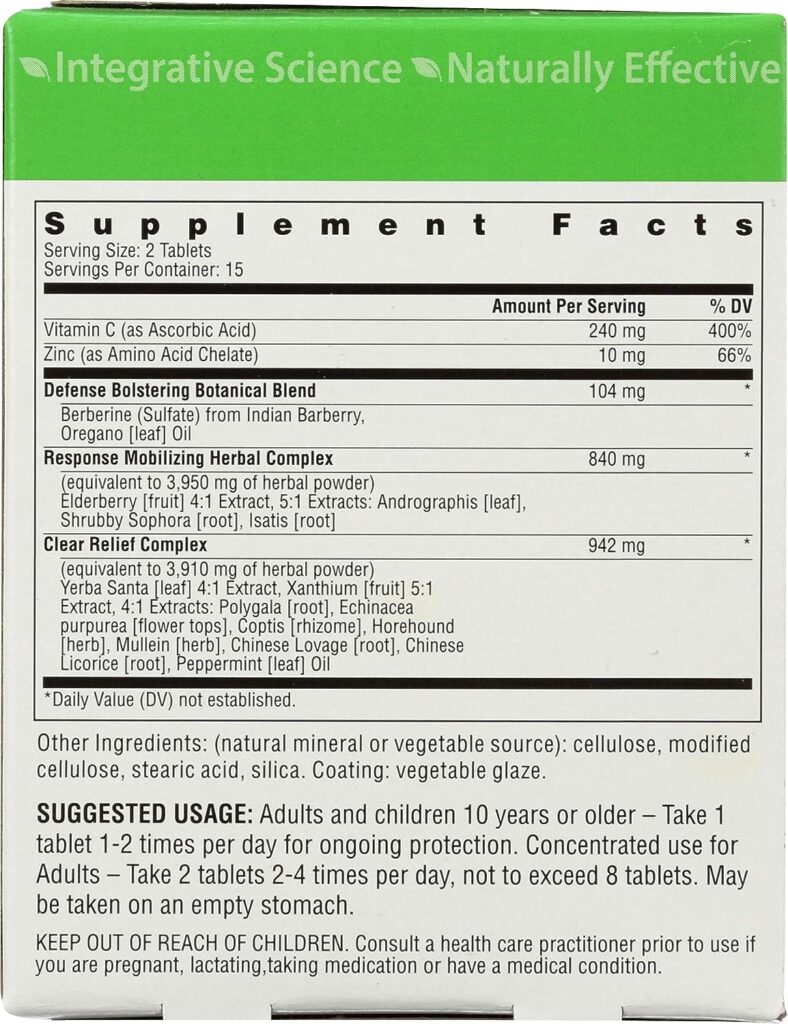 Rainbow Light - Counter Attack - Vitamin C and Zinc Supplement; Vegan and Gluten-Free; Herbal Blend Provides Immune Support, Boosts Immune System Health and Response - 30 Tablet Blister Box