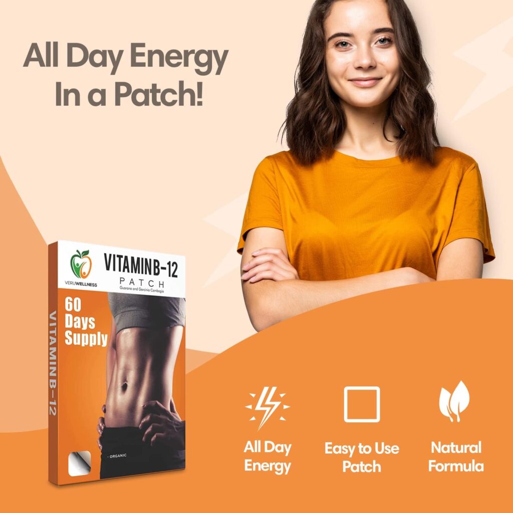 Veru Wellness B12 Patch - Energy Boost (2-Pack) – 120 Day Supply B12 Patches - No Caffeine