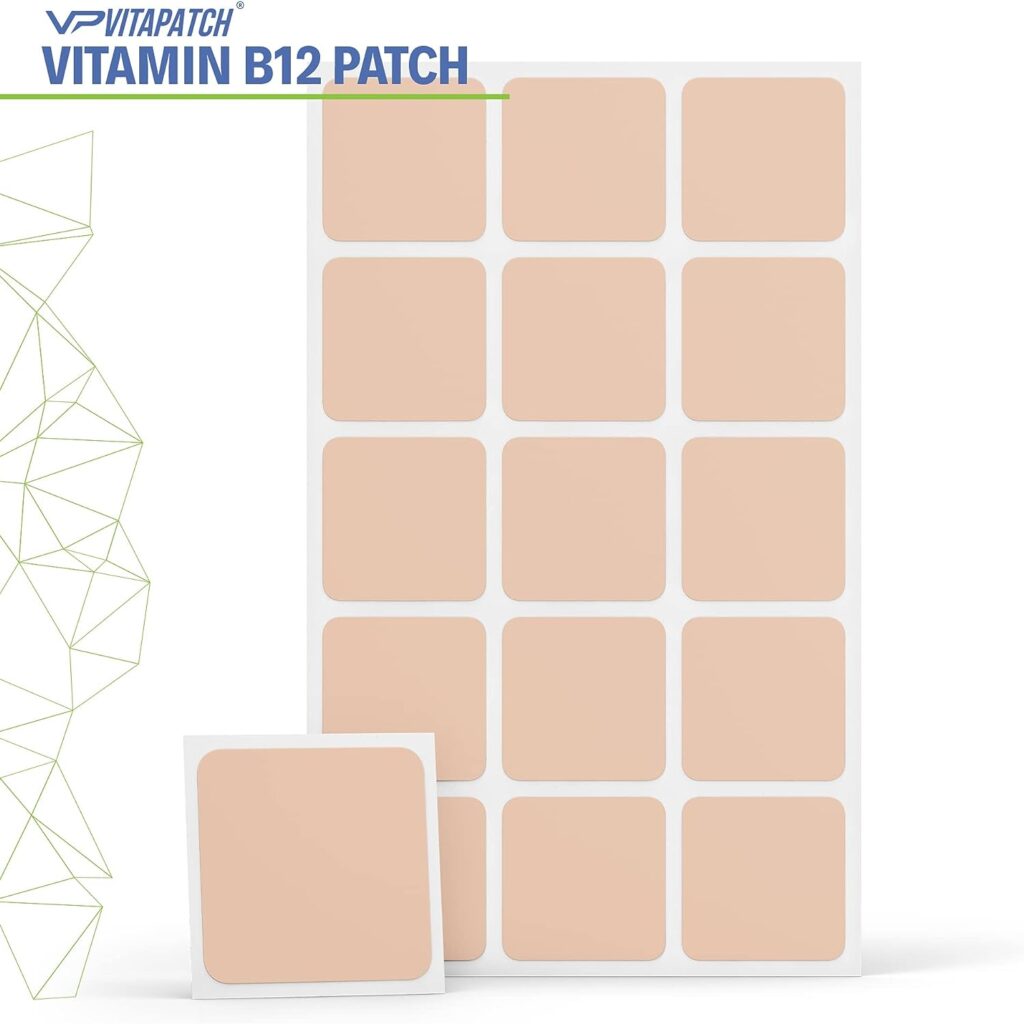 VitaPatch Vitamin B12 Patch for Energy Plus – 30 Day Supply Vitamin B12 Patches – B12 Vitamins with Methylcobalamin Guarana