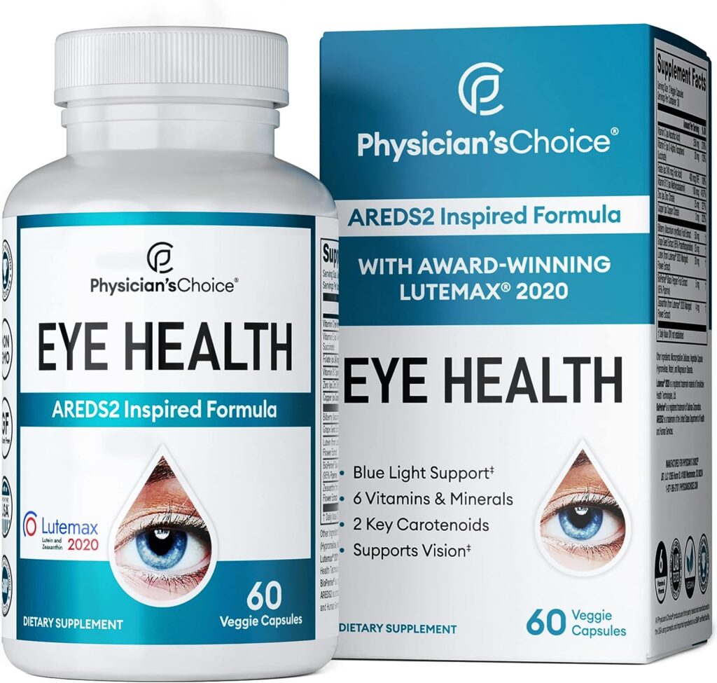 Areds 2 Eye Vitamins w/ Lutein, Zeaxanthin  Bilberry Extract - Supports Eye Strain, Dry Eyes, and Vision Health - 2 Award-Winning Clinically Proven Eye Vitamin Ingredients - Lutein Blend for Adults : Health  Household