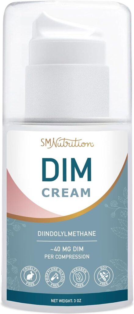 DIM Cream Supplement | Diindolylmethane Hormone Balancing Cream for Women | Support Estrogen Balance  Relief for Menopause, Perimenopause, Hormonal Acne  Hot Flashes | ~40mg Per Serving | Soy-Free