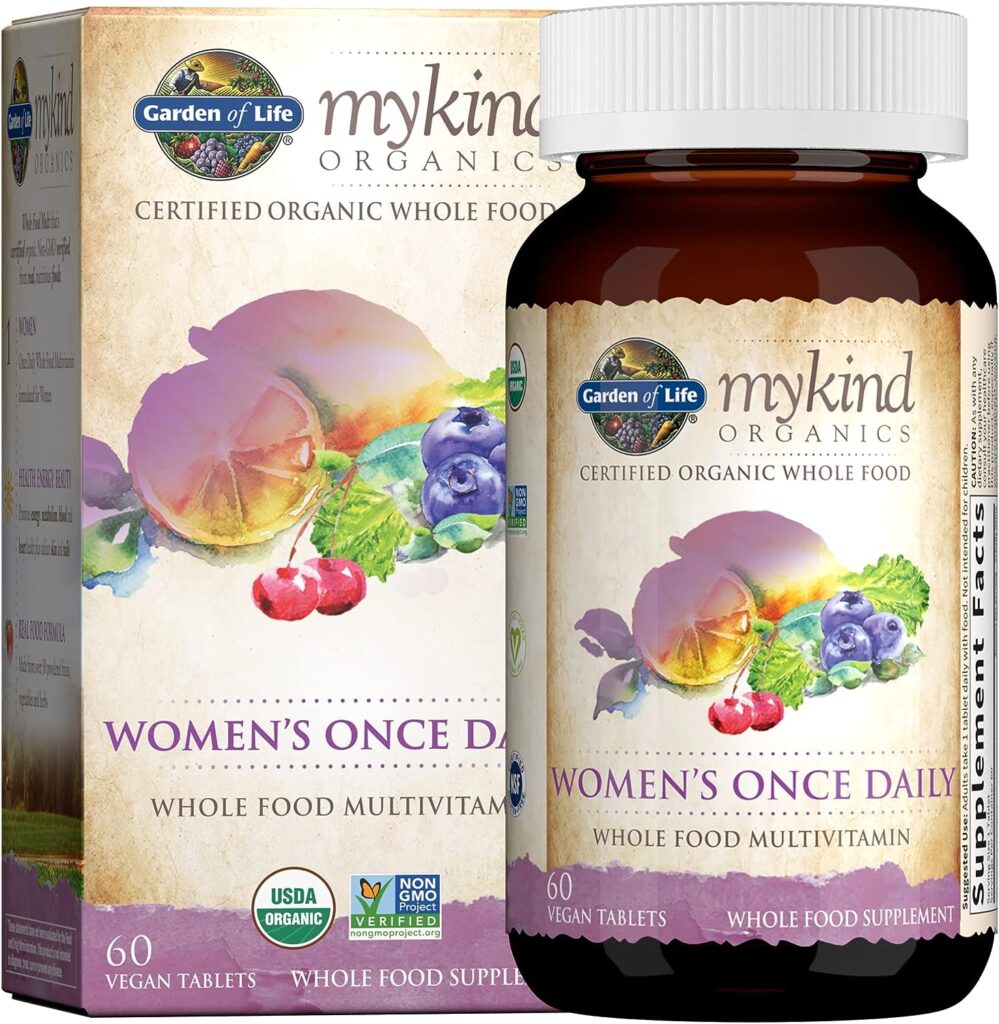 Garden of Life Multivitamin for Women - mykind Organic Womens Once Daily Whole Food Vitamin Supplement, Vegan, 60 Count Tablets