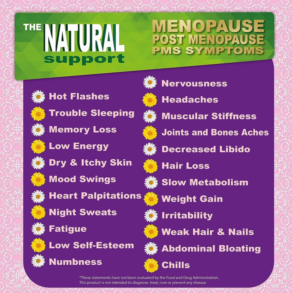 Menopause Supplement for Women FEMINELLE Original Formula - 1 Month Supply Fast PMS  Menopause Relief - Hot Flashes, Trouble Sleeping, Night Sweats, Mood Swings, Weight Gain, Hair Loss, Low Energy