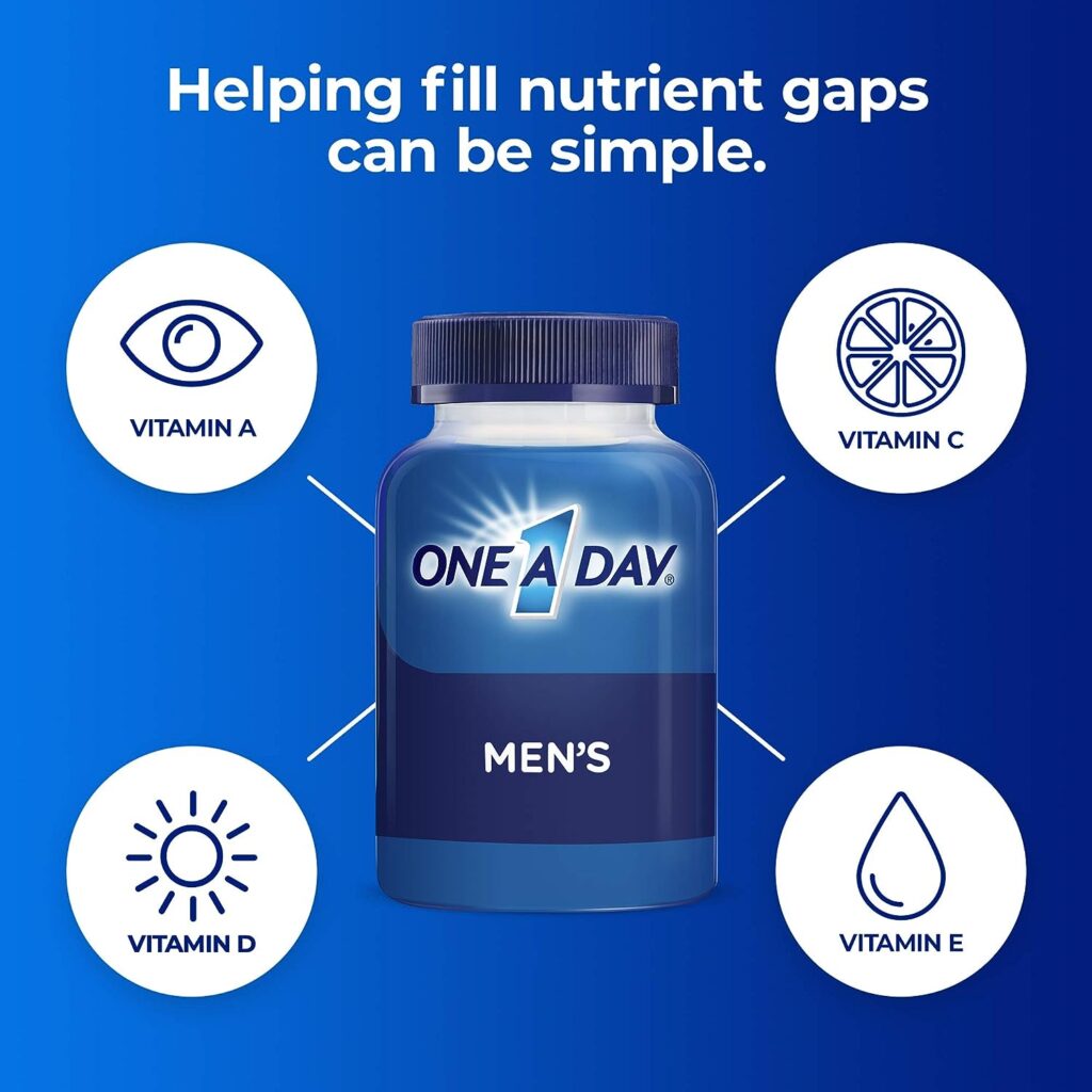 One A Day Men’s Multivitamin, Supplement Tablet with Vitamin A, Vitamin C, Vitamin D, Vitamin E and Zinc for Immune Health Support, B12, Calcium  more, 200 count : Health  Household