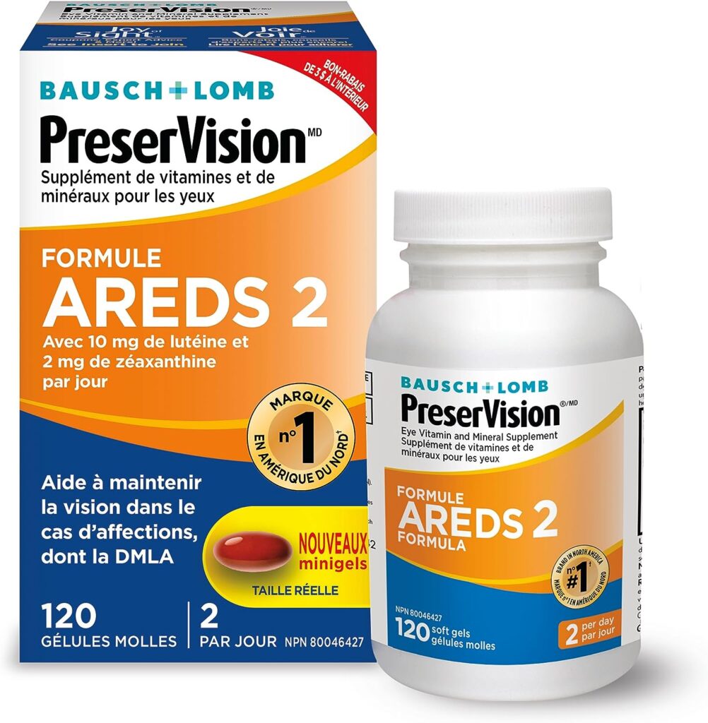 PreserVision AREDS 2 Eye Vitamin Mineral Supplement, Contains Lutein, Vitamin C, Zeaxanthin, Zinc Vitamin E, 120 Softgels (Packaging May Vary) : Health Household