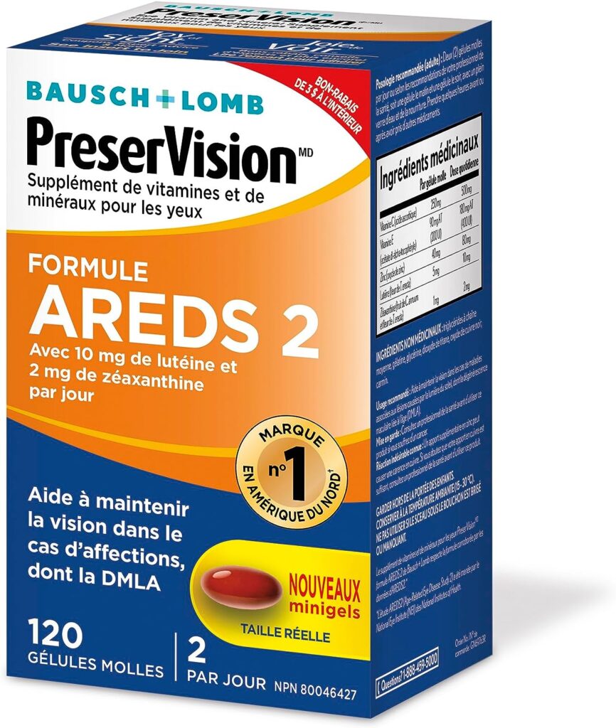 PreserVision AREDS 2 Eye Vitamin Mineral Supplement, Contains Lutein, Vitamin C, Zeaxanthin, Zinc Vitamin E, 120 Softgels (Packaging May Vary) : Health Household