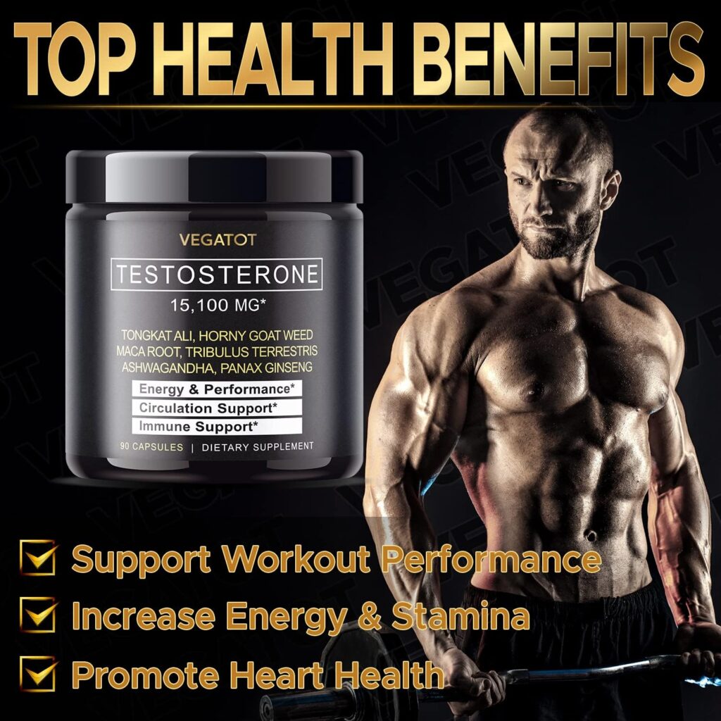 VEGATOT 𝟴 𝗜𝗡 𝟭 Ultimate Testo Support 𝟭𝟱,𝟭𝟬𝟬𝗠𝗚 - Boost Performance with Tongkat Ali Panax Ginseng Maca Root Ashwagandha Tribulus, Energy Stamina Circulation Support