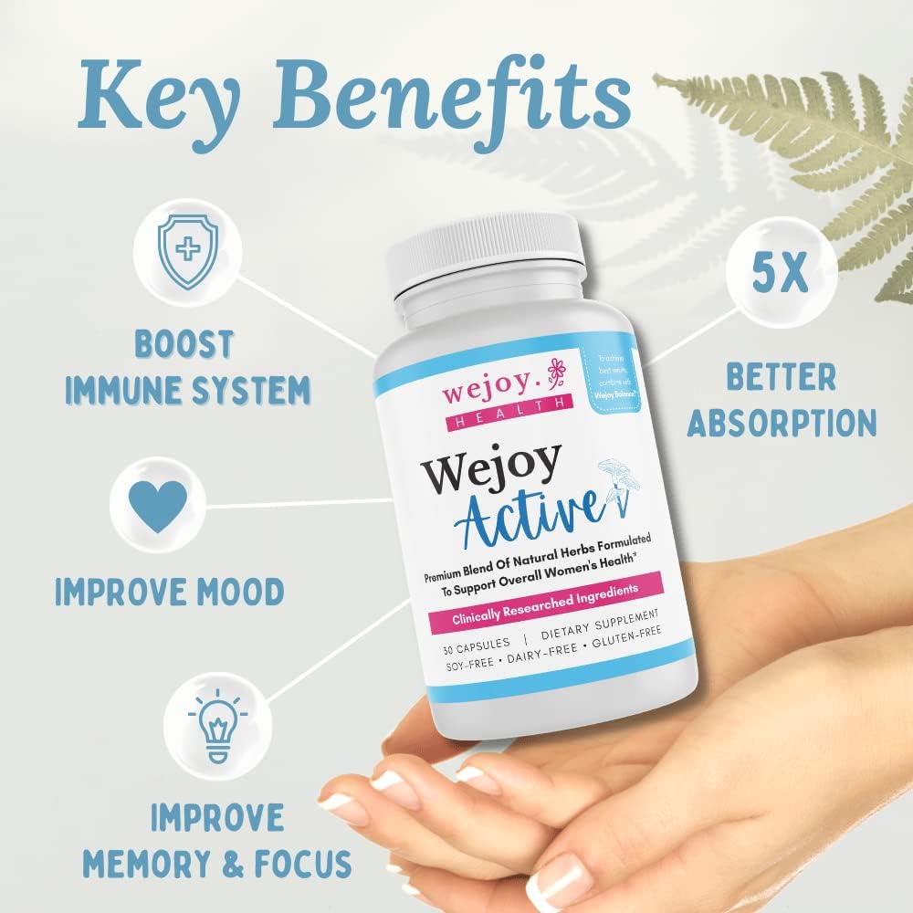 WEJOY. Active - Helps With Brain Fog, Joint Pain, Memory, Immunity And Clarity, Menopause Supplements For Women, Lions Mane Supplement