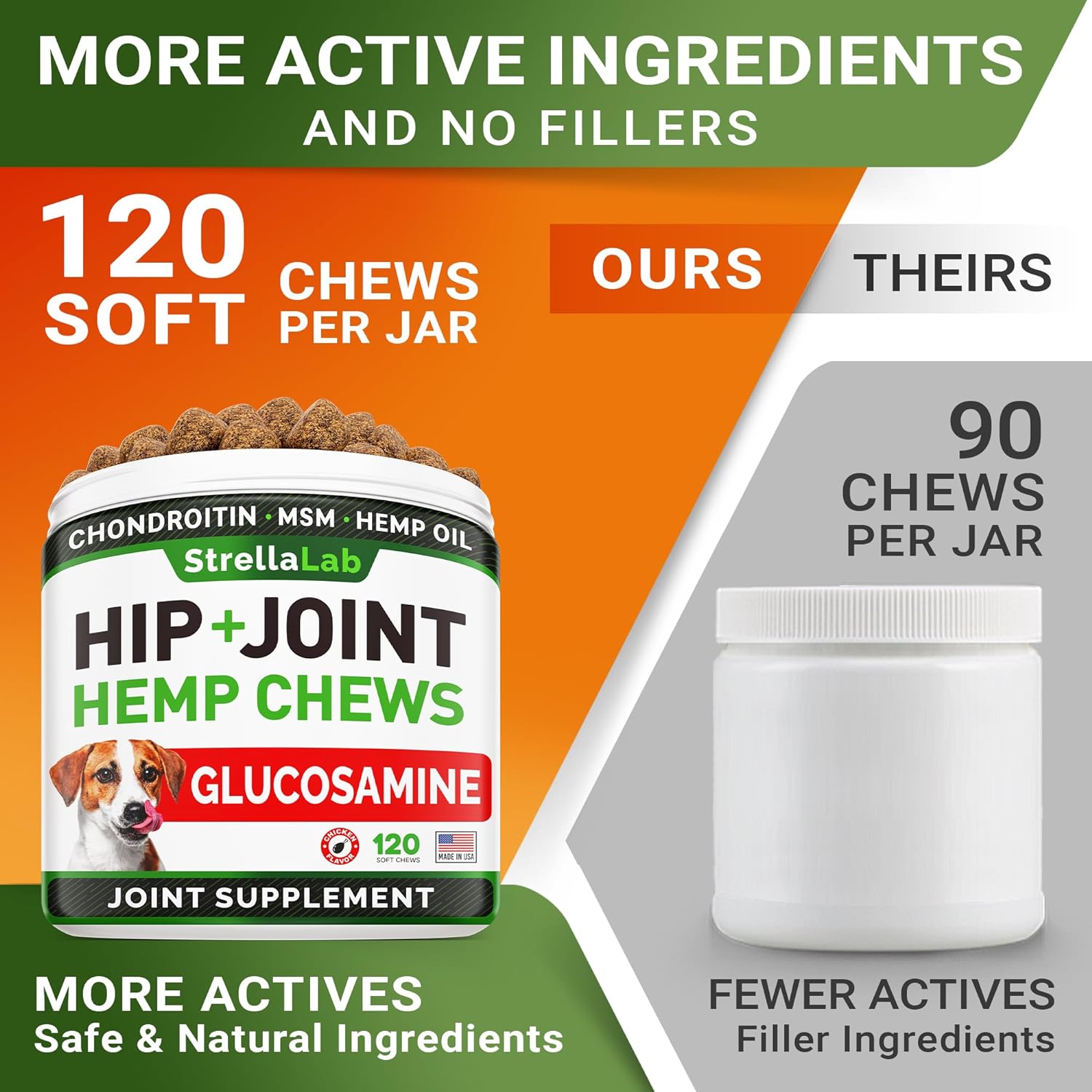 Hemp Calming Chews for Dogs - Dog Calming Treats - Anxiety Relief Treats - Dog Calming Chews - Stress - Sleep Calming Aid - Health Wellness Supplements for Dog Separation Barking - 120 Treats