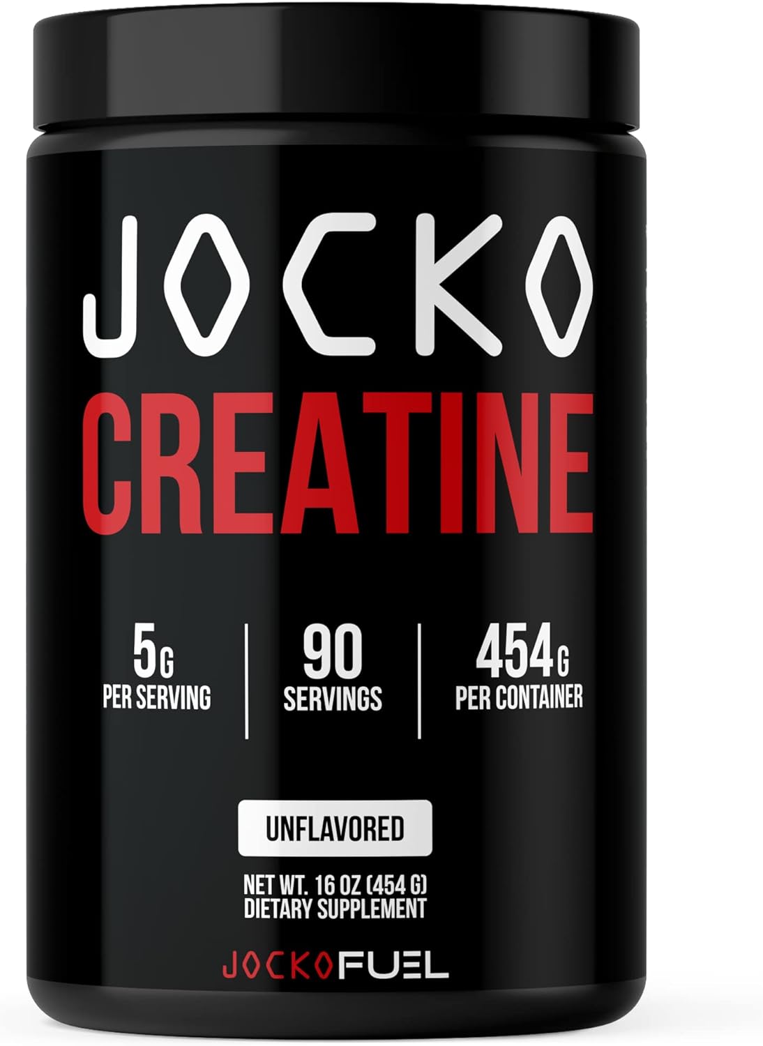 Jocko Fuel Creatine Monohydrate Powder - Creatine for Men Women, Supplement for Athletic Performance Muscle Health, 90 Servings 16 oz (Unflavored)